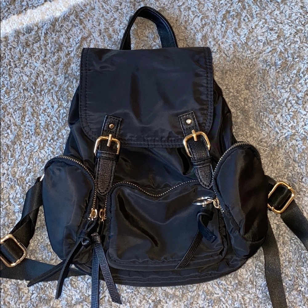 black mini backpack